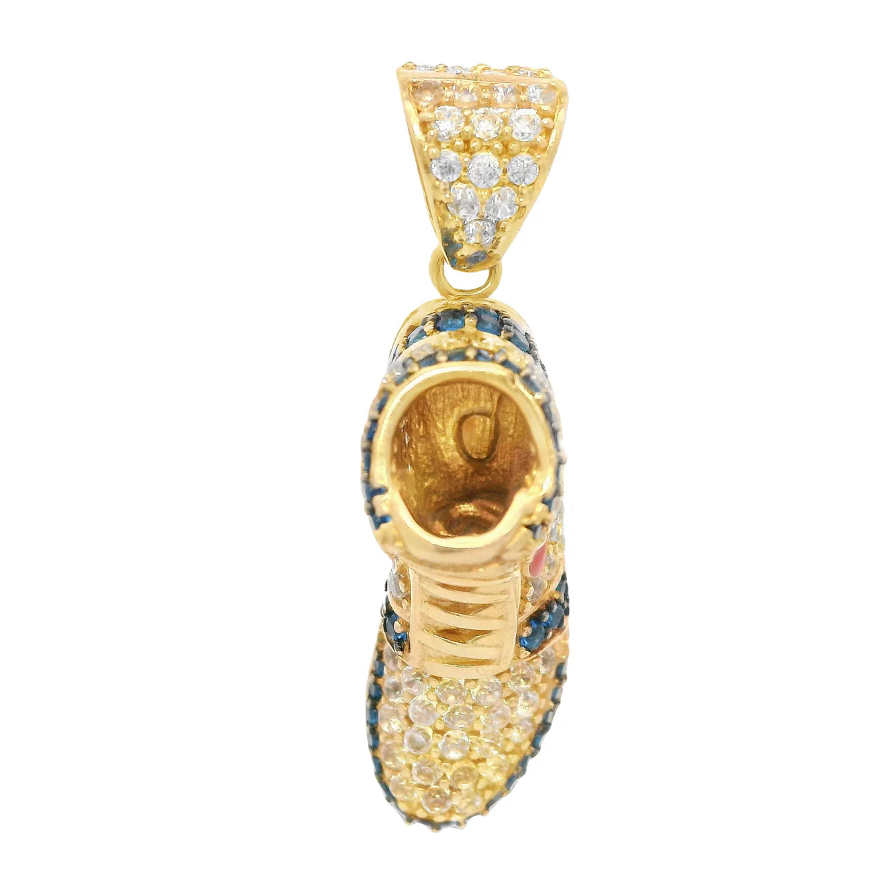 14K Cz Air One Shoes Pendant