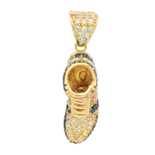 14K Cz Air One Shoes Pendant