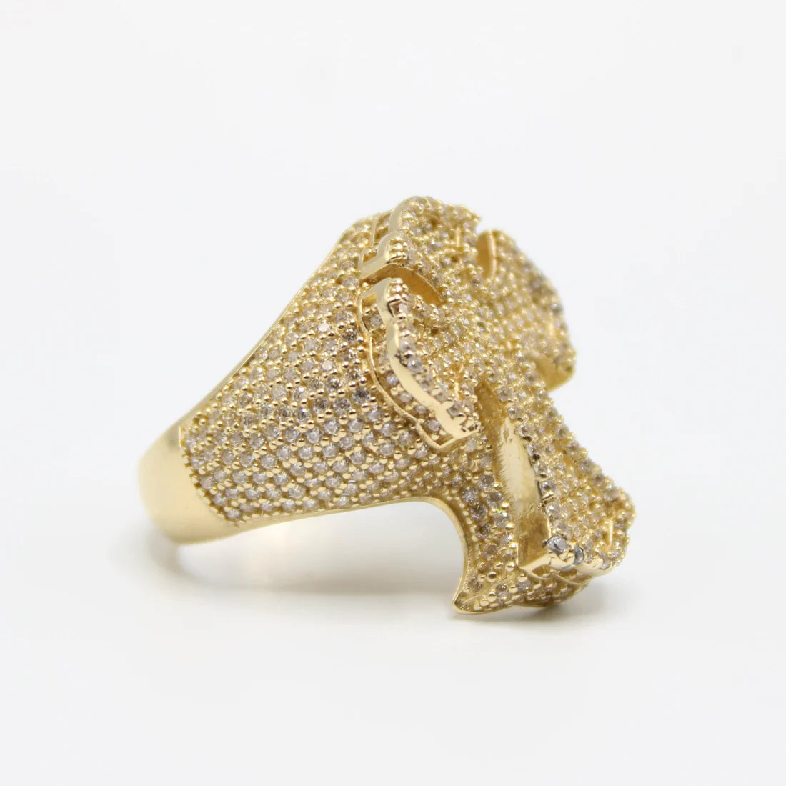 14k CZ Cross Men's Ring