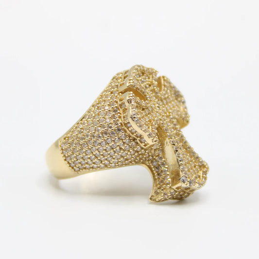 14k CZ Cross Men's Ring