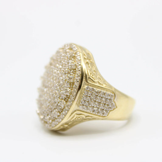 14k CZ Cross Men's Ring