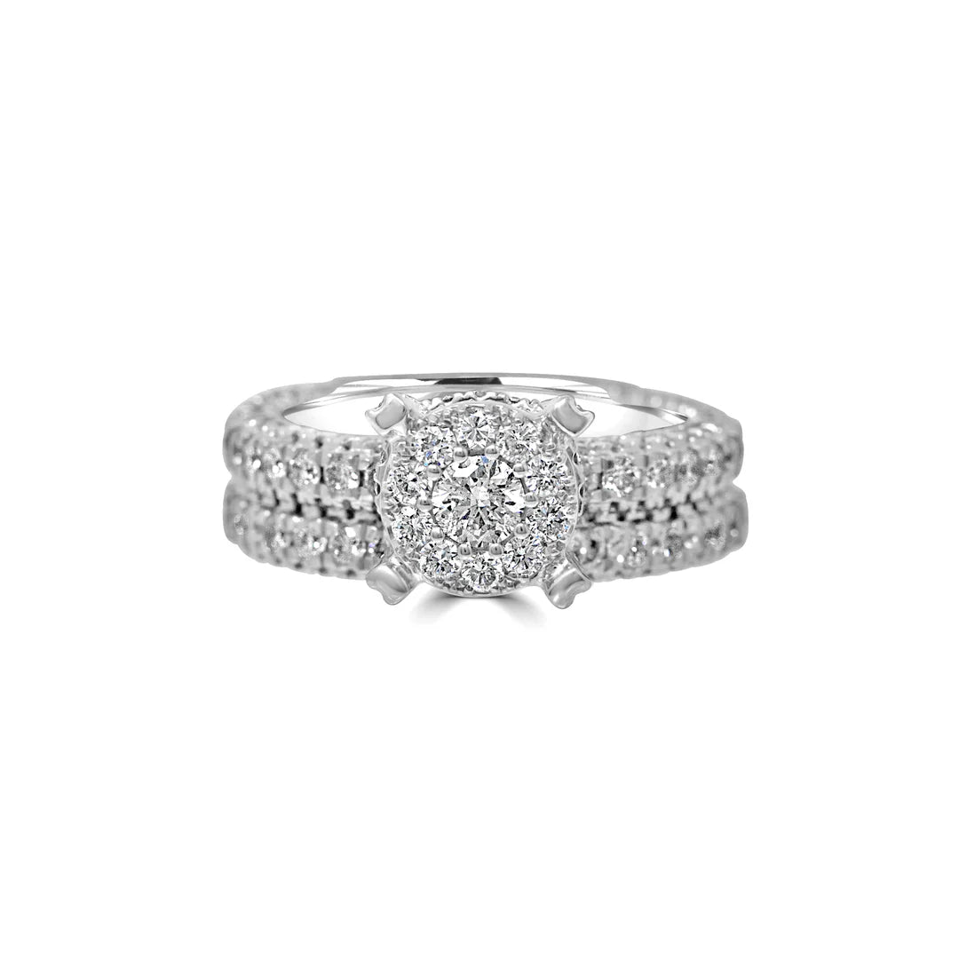 Wedding Cluster Ring Set