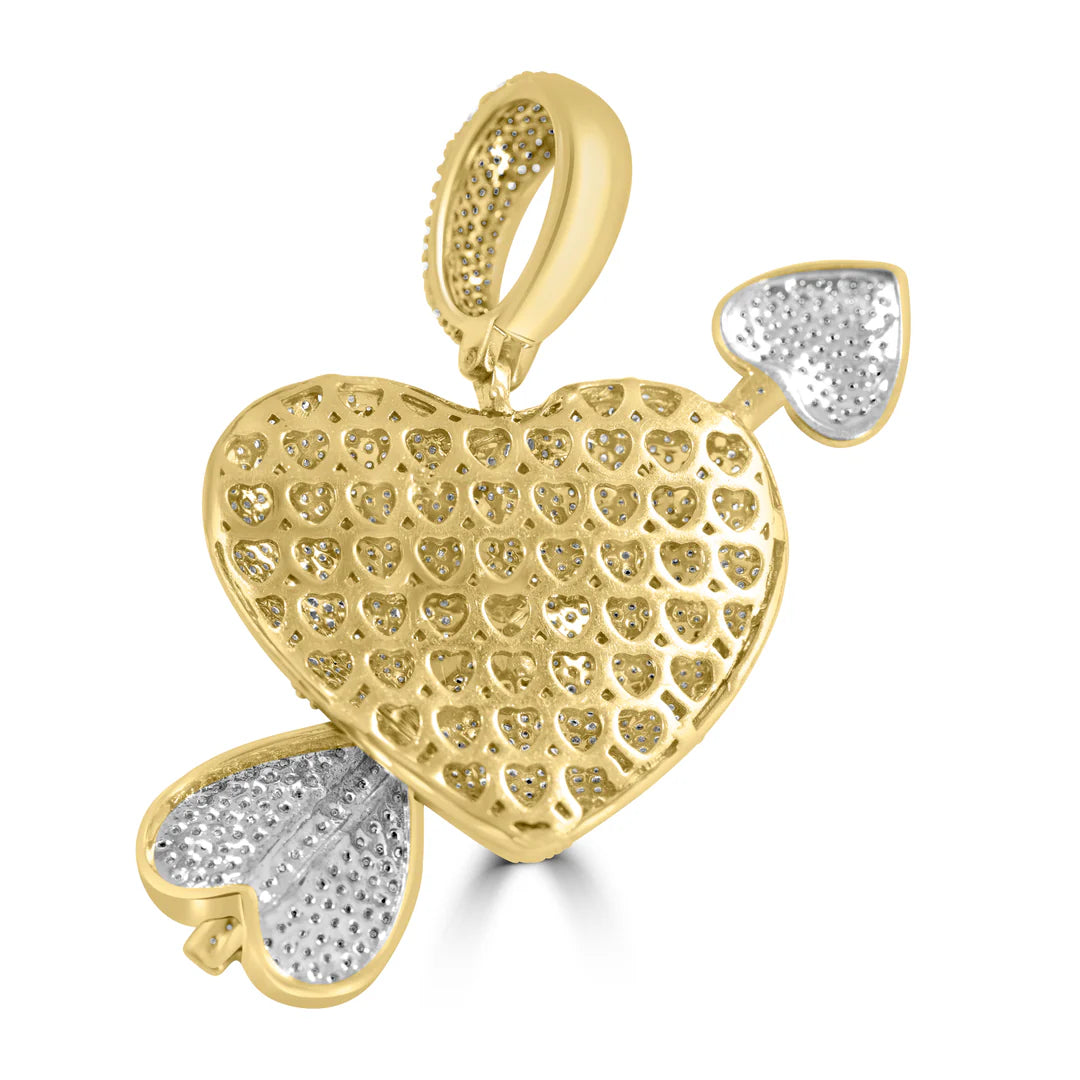 Diamond Heart Cross Arrow Pendant