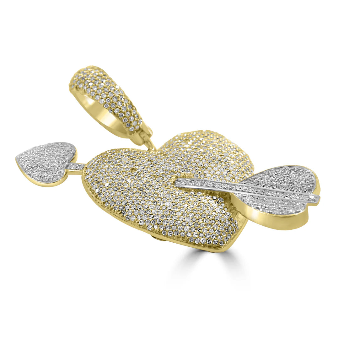 Diamond Heart Cross Arrow Pendant