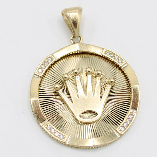 14K Crown Cz Stones Yellow Gold