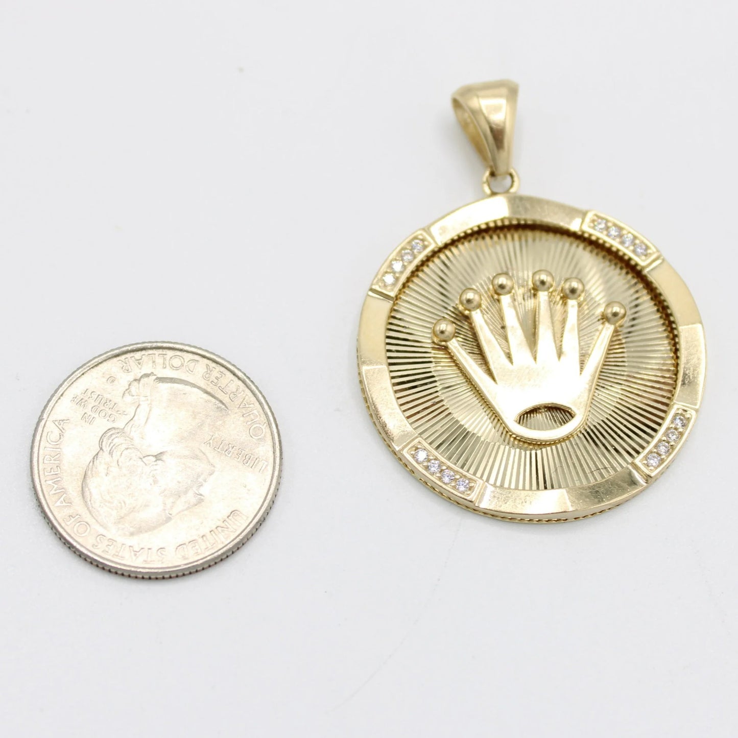 14K Crown Cz Stones Yellow Gold