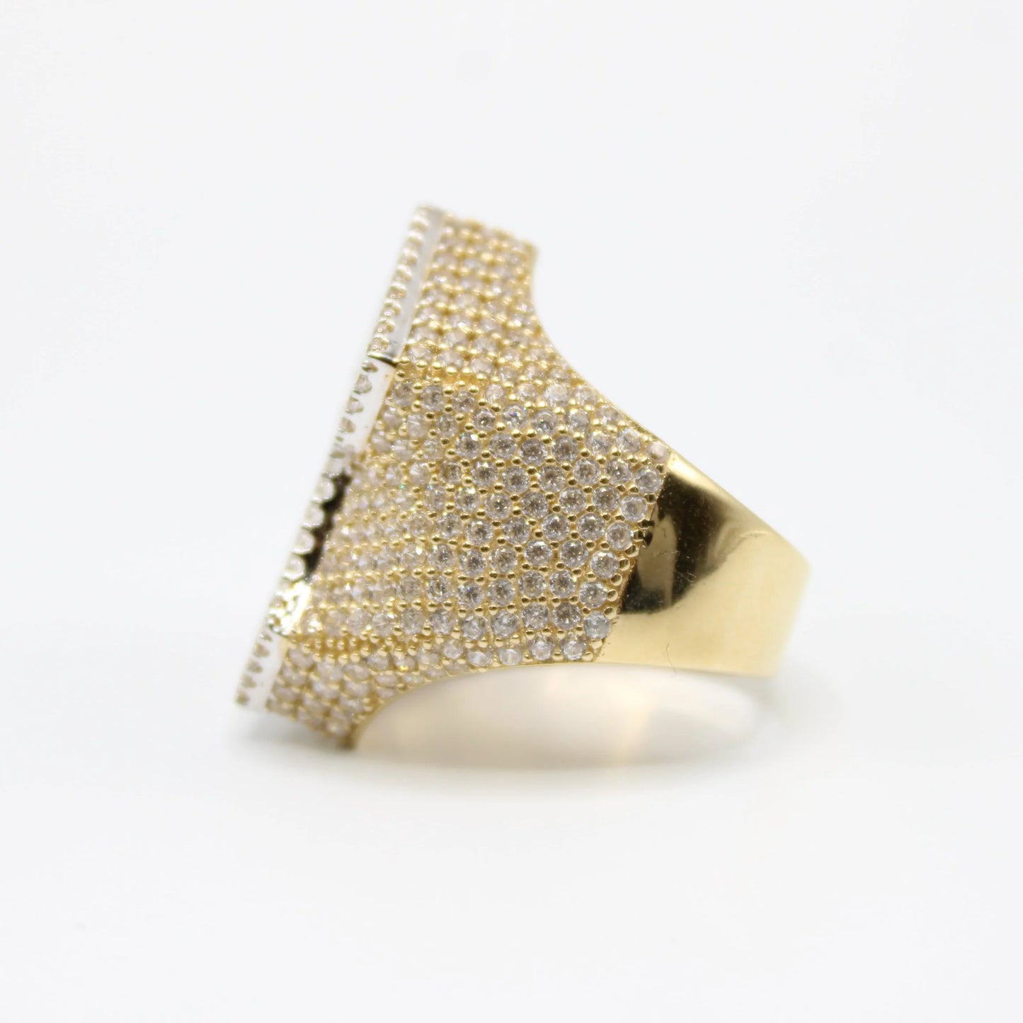 14k CZ Cross Men's Ring