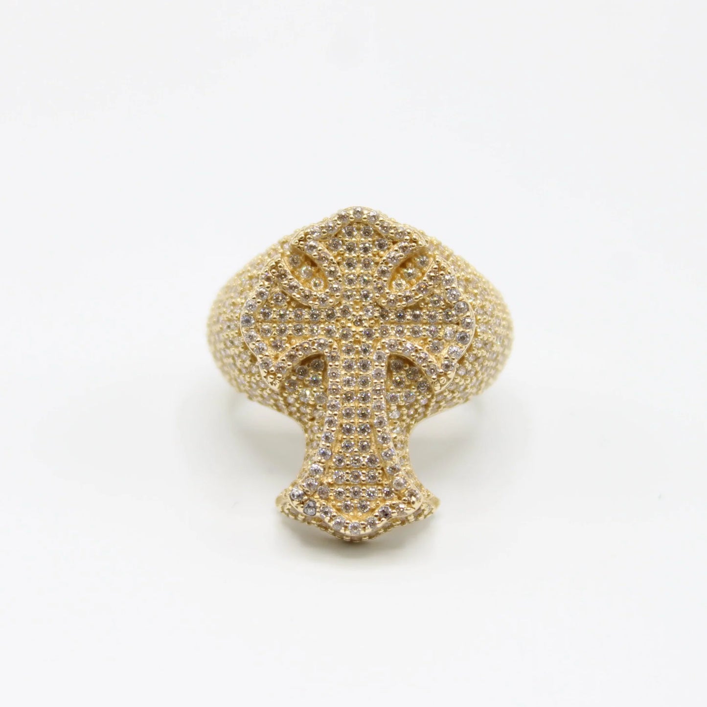 14k CZ Cross Men's Ring