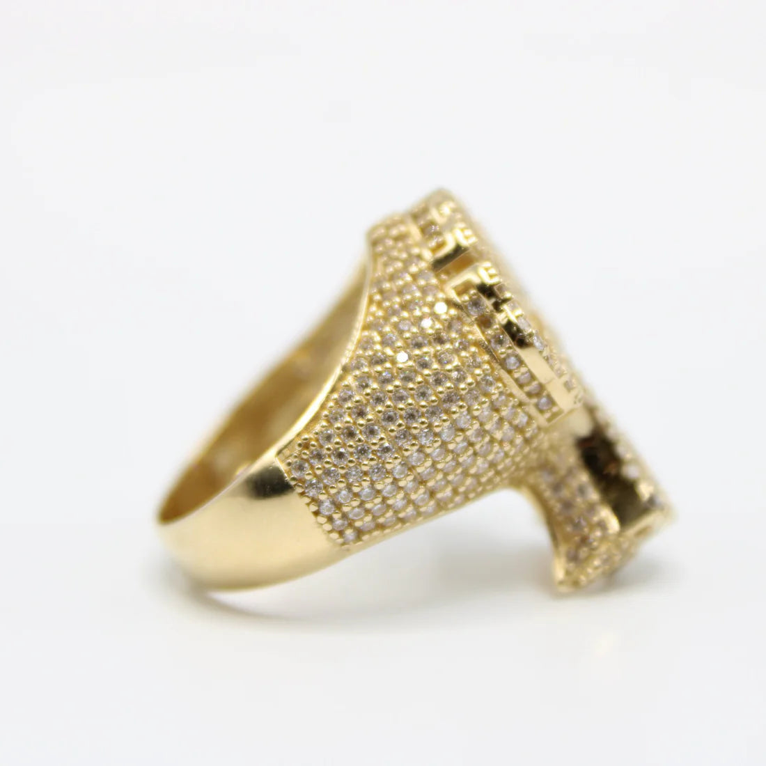 14k CZ Cross Men's Ring