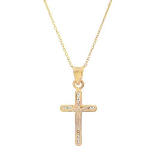 14k Cross CZ Pendant + Cable Chain (20” Inches)