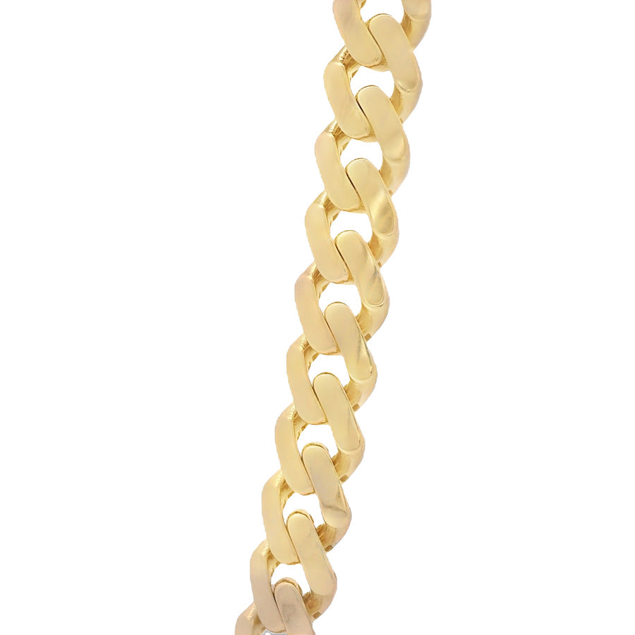 14k Jesus Face CZ Pendant W/ Hollow Cuban Monaci Chain (6.8MM / 22” Inches)