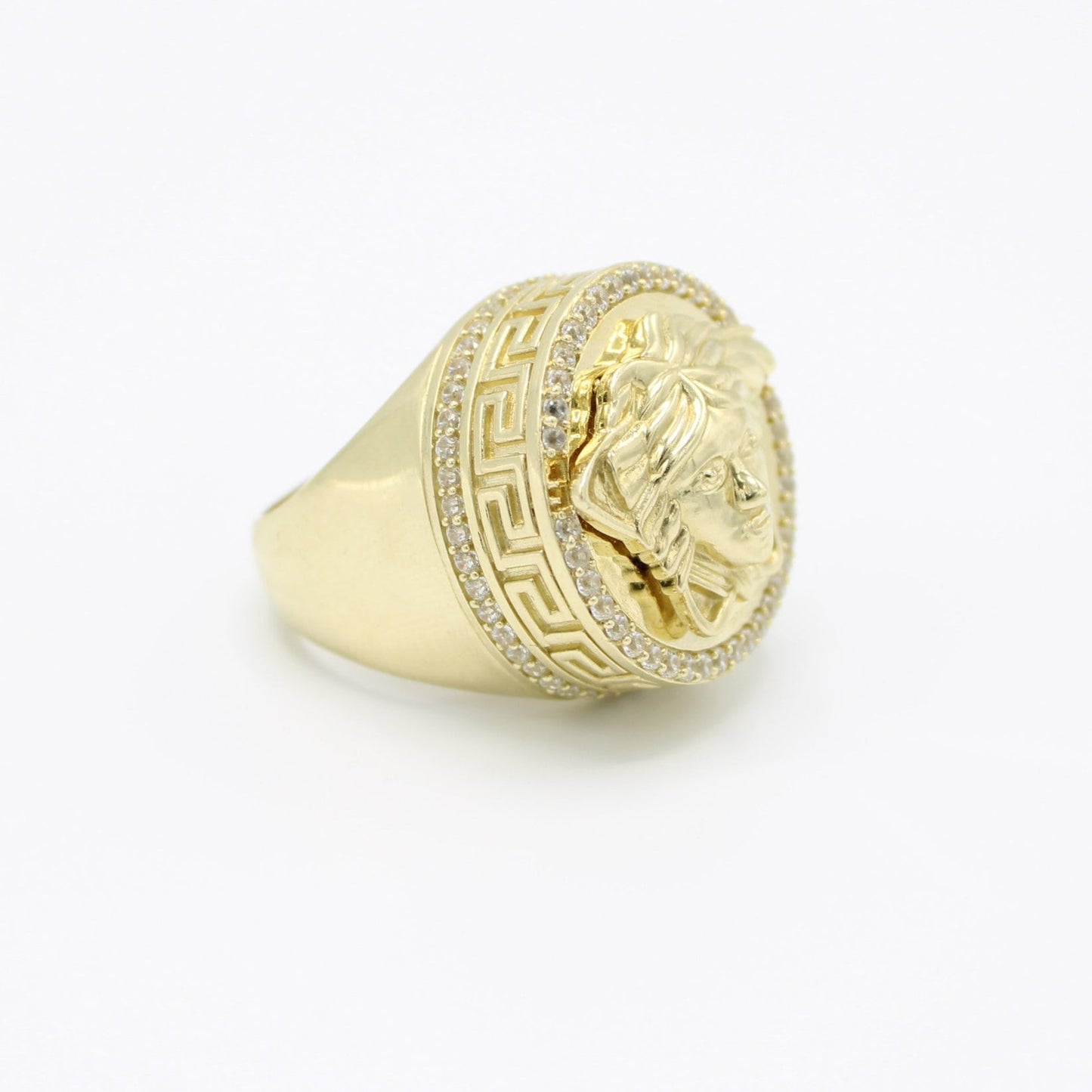 14K Medusa Cz Men's Ring