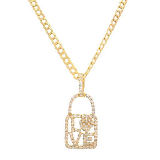 14K ❤️ 💎 Pendant w/ Solid Cuban Chain 18” Inches