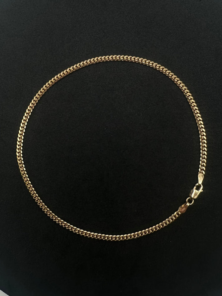 14K Franco Ankle Bracelet 2MM/10inch/5.6gr