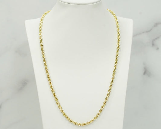 Hollow Rope Chain 14K 3.5 MM/ 7.3 Gr