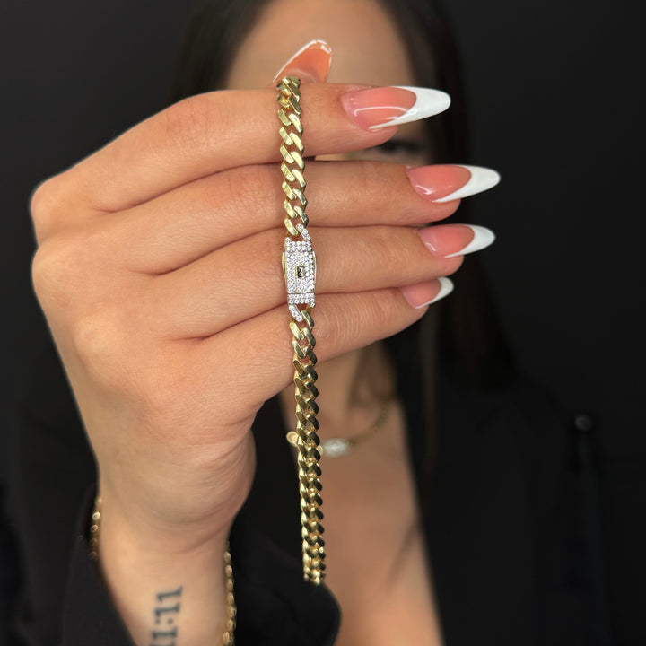 14K Hollow Cuban MONACI Ankle Bracelet