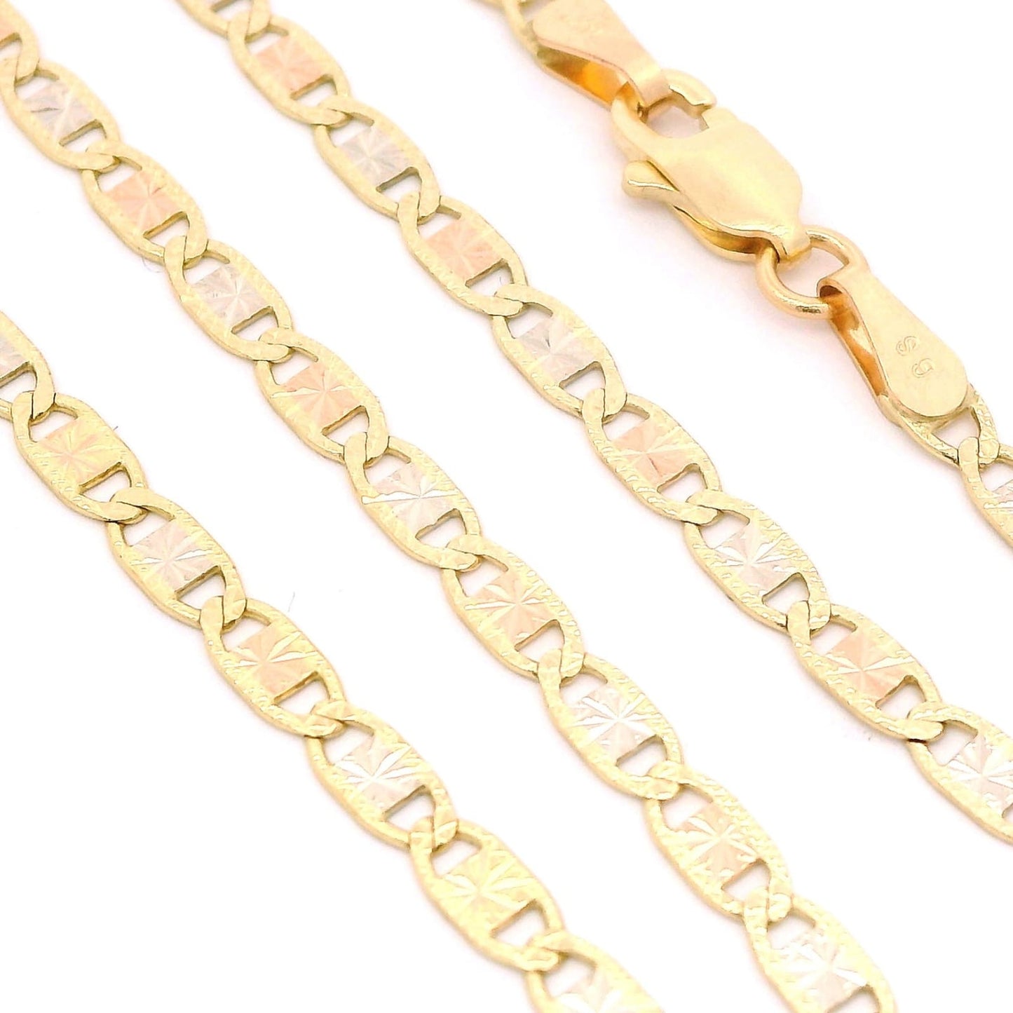 14K Valentino Three Tone Chain