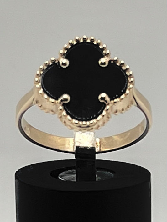 Clover 🍀  Ring (Black) 14K 2.6 G