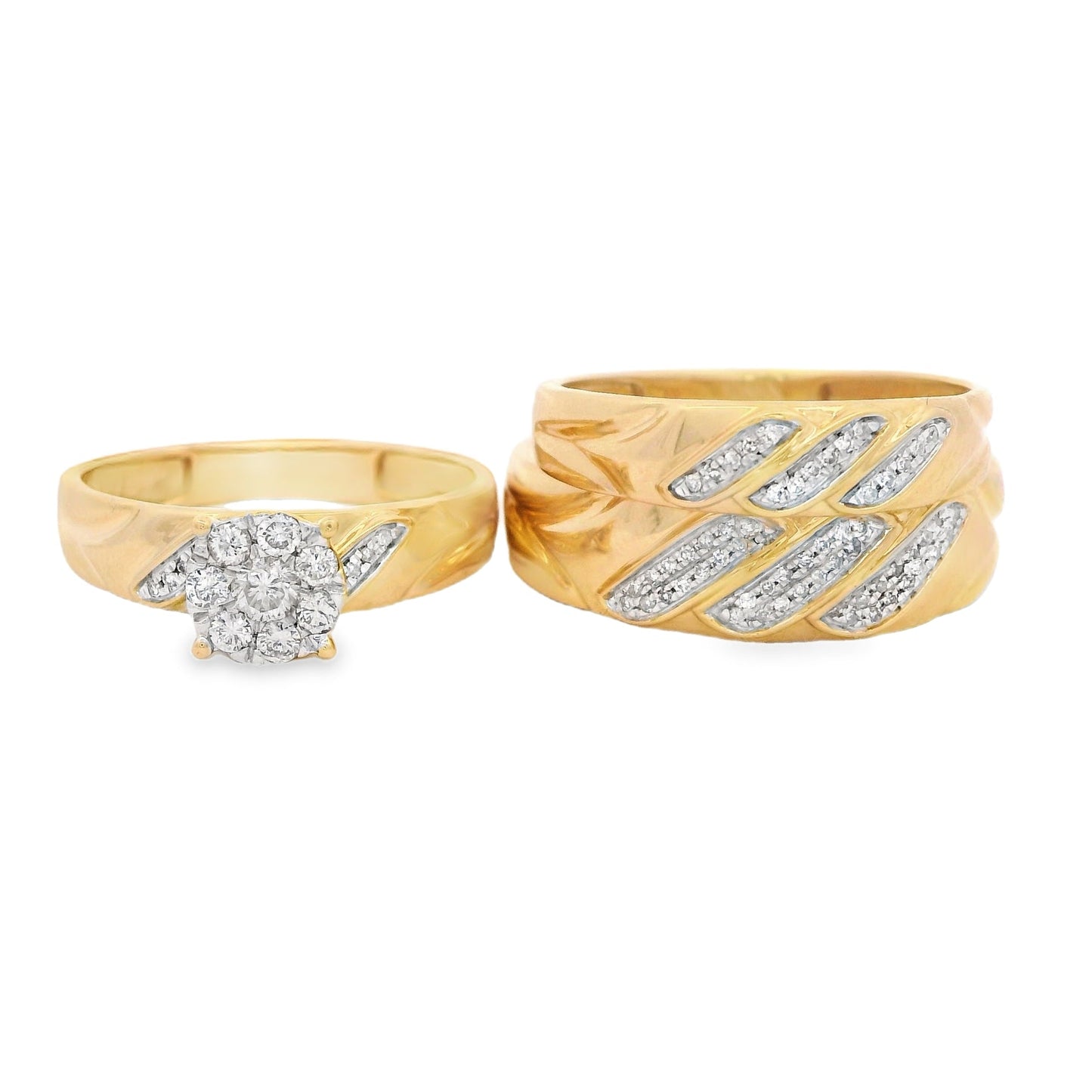 14k Trio Set Round Diamond