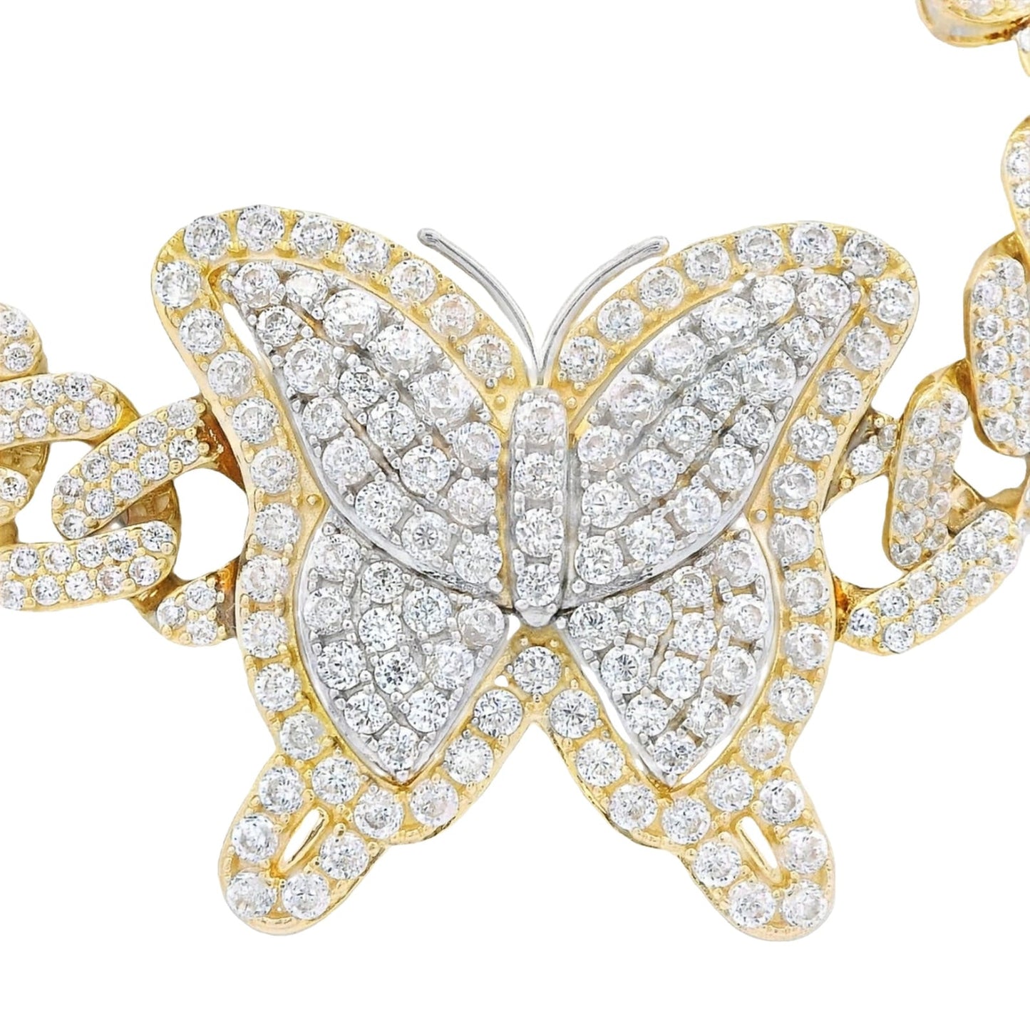 Butterfly Full CZ Cuban Choker