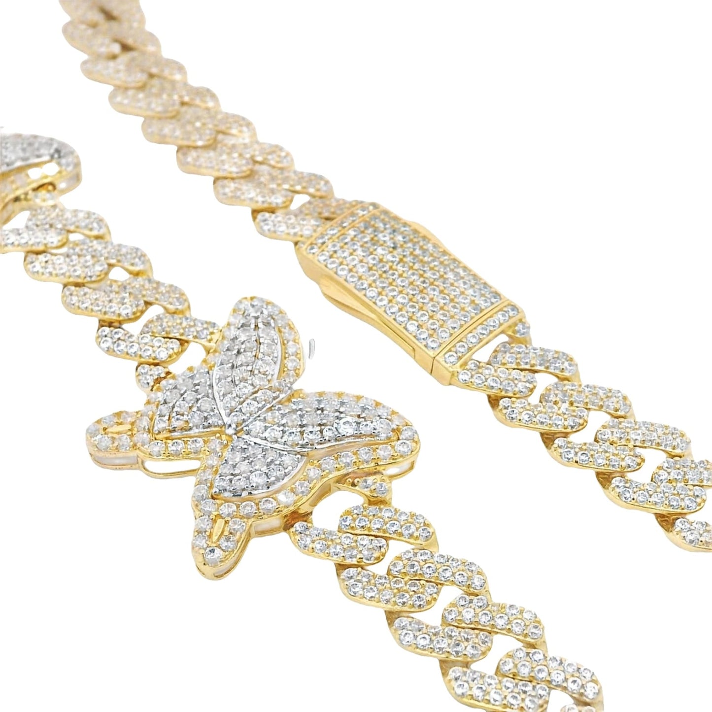 Butterfly Full CZ Cuban Choker