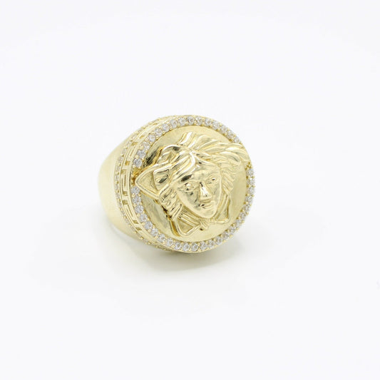 14K Medusa Cz Men's Ring