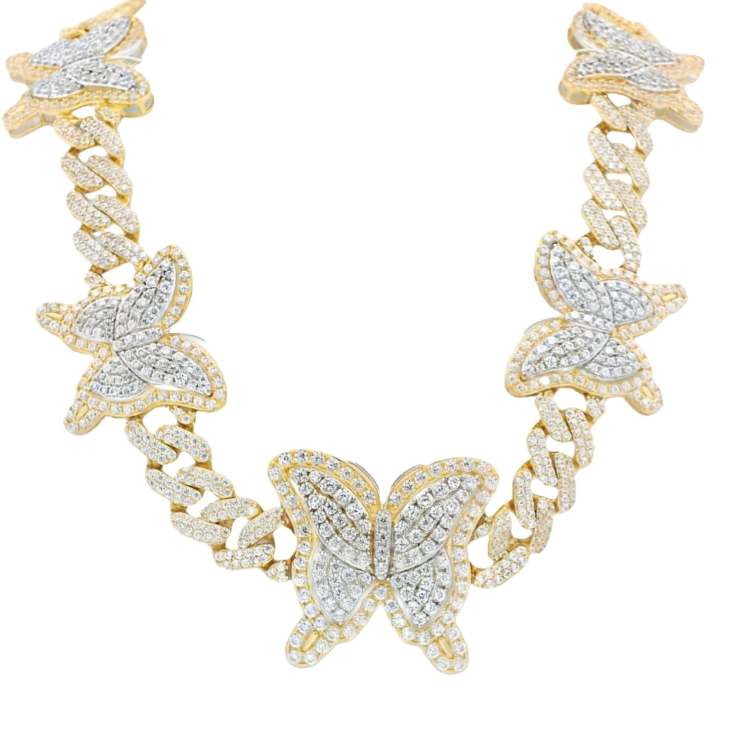 Butterfly Full CZ Cuban Choker