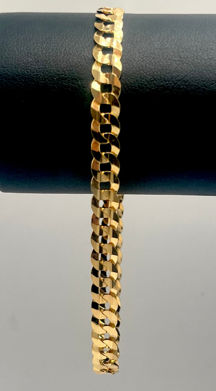 Cuban Ankle Bracelet 14k 7.25inch/6.9Gr/6mm