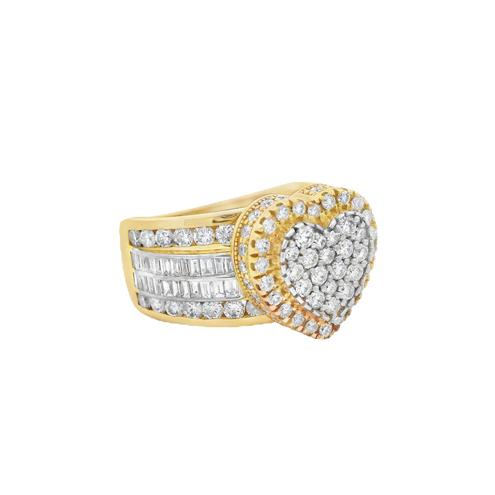14K Heart Baguette Diamond