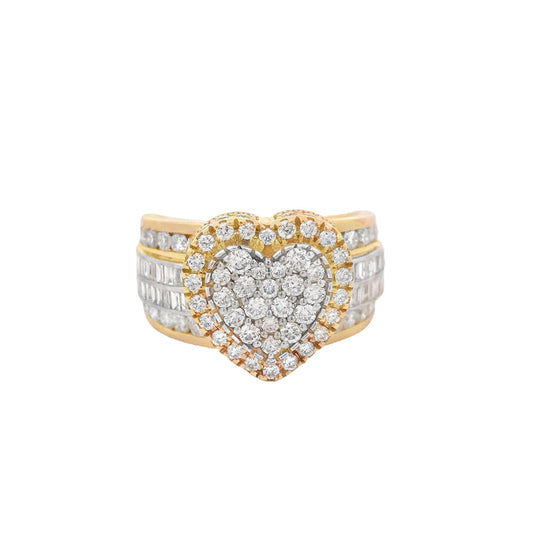 14K Heart Baguette Diamond