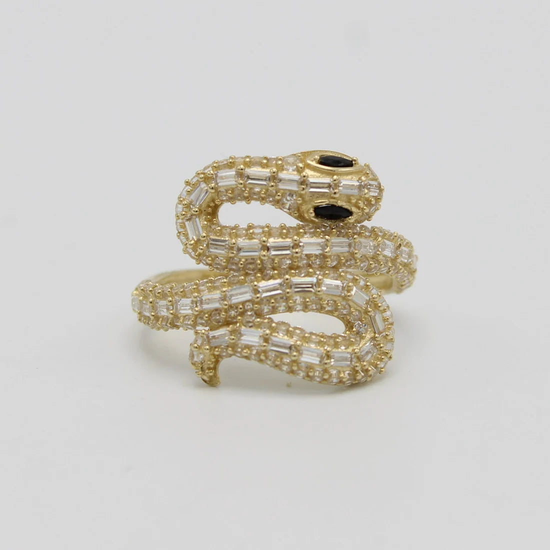 14k Snake Ring Cz Stones