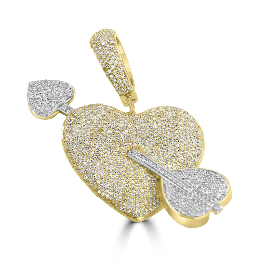 Diamond Heart Cross Arrow Pendant