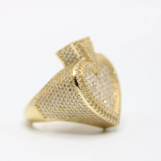 14k Ace Heart Men's Ring