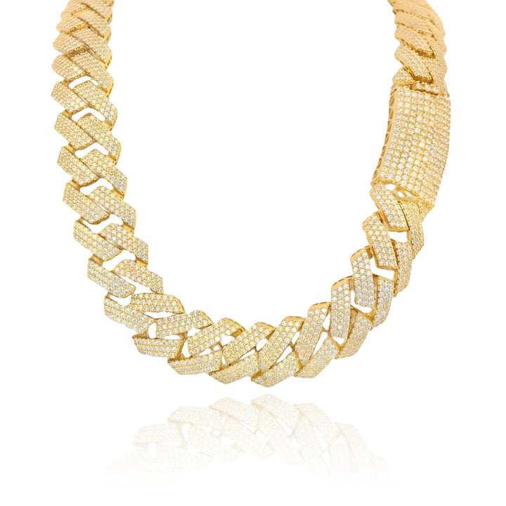 14k Hollow Cuban EDGE Full CZ (13MM / 22" Inches)