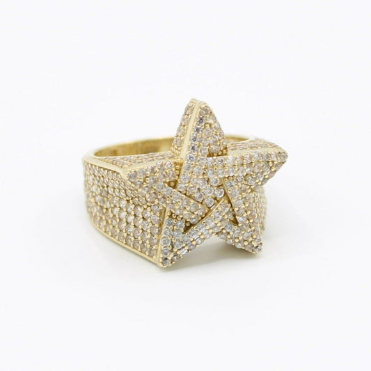 14K Star Cz Men's Ring