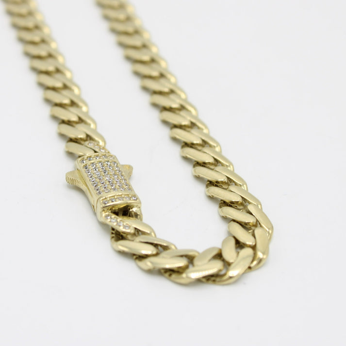 14K ITALLO Ankle Bracelet Cz Stones 10inch/7.2mm