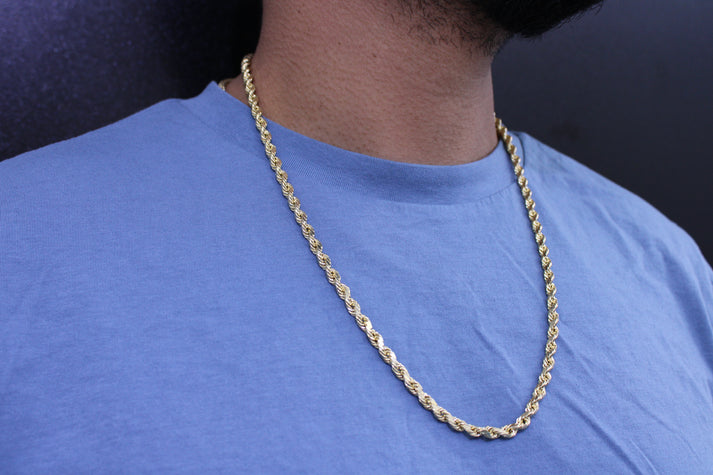 14K Hollow Rope Chain \\ 4.4 mm - 26”
