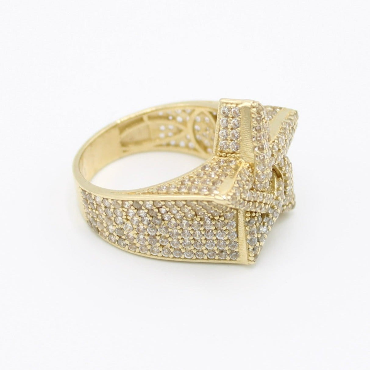 14K Star Cz Men's Ring